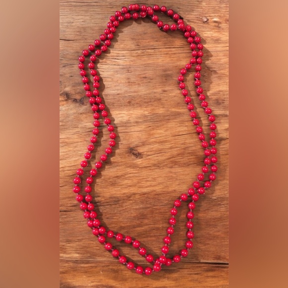 Vintage Jewelry - Vintage Red Beaded Necklace/Bracelet
